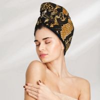 Leopard Pattern Hair Towel Bath Head Turban Wrap Quick Dry For Drying Hair Women Girls Bathroom Towels