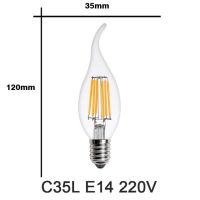 10ชิ้น/ล็อต E27หลอดไฟไฟ Led เอดิสัน E14 220V ย้อนยุค Vingage ไฟ Led หลอดไฟ St64 C35 G45 A60 T45แก้วแสงเทียนอิเล็กทรอนิกส์