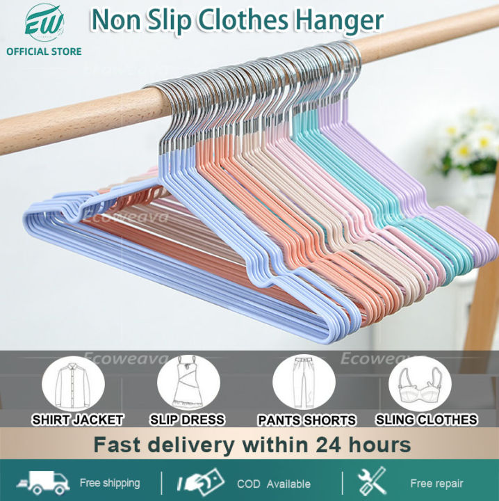 20pcs Heavy Duty Plastic Clothes Hangers With Non-slip Pads For