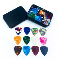 100pcs/lot 0.71mm 0.96mm 0.46mm Thickness Guitar Picks Celluloid Plectrum Pearl Random Color Mediators Guitar Accessories Guitar Bass Accessories