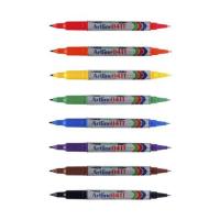 ปากกาเคมี มาร์คเกอร์ เมจิก 2 หัว อาร์ทไลน์ EK-041T ขนาด 0.4-1.0 มม. เขียนได้ทุกพื้นผิว Twin Permanent Marker Pen