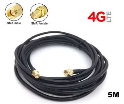 สายอากาศ PR SMA RG58 Low Loss รับสัญญาณ 3G,4G, 5G สำหรับ เสาอากาศ WiFi และ 3G,4G Antennas 5M