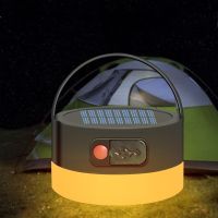 Solar Camping Light LED Portable Lantern USB Rechargeable Mini Hanging Tent Lamp Outdoor Waterproof Emergency Light