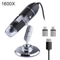 【☸2023 New☸】 baozh 1600x Usb กล้องส่องกล้องจุลทรรศน์ดิจิทัลแว่นขยาย Led ชนิด C แว่นขยายไมโคร Usb สเตอริโออิเล็กทรอนิกส์พร้อมขาตั้งโทรศัพท์พีซี