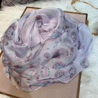 [BYSIFA] White 100 Silk Scarf Cape Fashion Floral Design Long Scarves Women Summer Utralong Beach Shawl Winter Scarves180*110cm