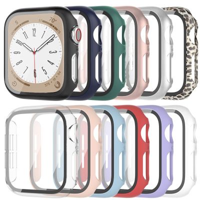 Glass Case For Apple Watch Serie 8 7 6 SE 5 4 3 2 iWatch Case 45mm 41mm 44mm 40mm 38mm 42mm Bumper Screen Protector Cover Watch