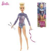 ตุ๊กตาผมทองนักกายกรรมจังหวะ Barbie 12นิ้วชุดรัดรูปโลหะ2คลับอุปกรณ์ที่เป็นแถบผ้าบ้านเล่นของเด็กผู้หญิงของขวัญวันเกิดของเล่น