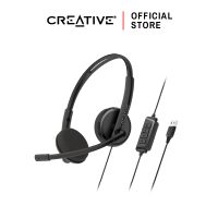 Creative HS-220 หูฟังเฮดเซ็ตแบบ USB พร้อมพร้อมไมโครโฟน Noise-cancelling และปุ่มควบคุมบนสาย