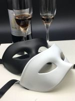 Halloween masquerade black mens mask half face adult party white personality handsome ancient style mask for men 【JYUE】