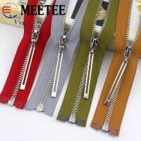 ❁ 2/5Pc 20cm Close-end 40/50/60/70cm Open-End 3 Metal Zipper Silver Tooth Decorative Zip DIY Bag Purse Garment Sewing Accessories