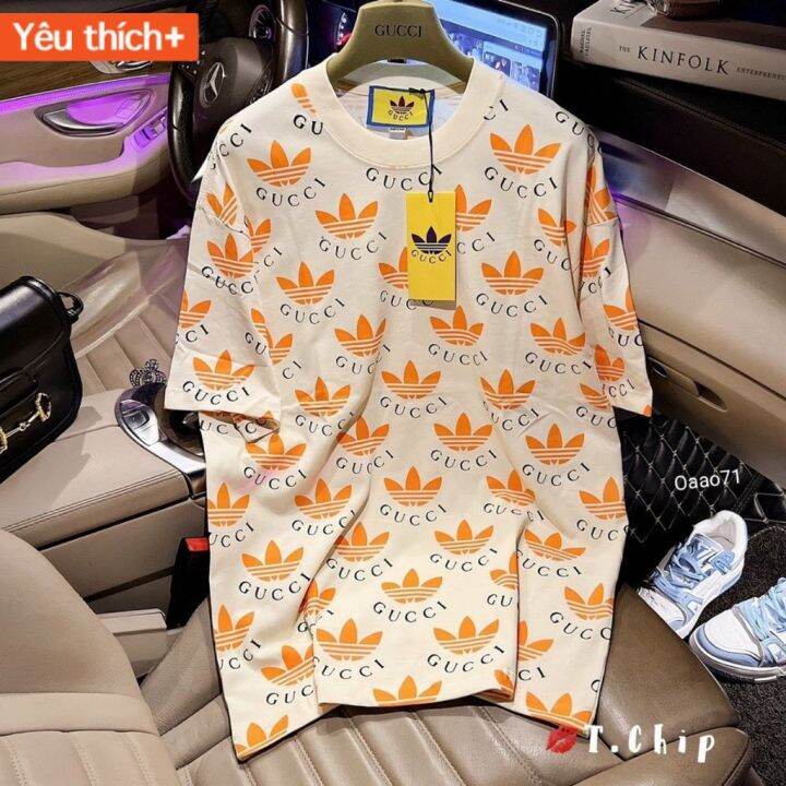Áo Phông Nữ Gucci Logo Adidas Màu Cam Vnxk, Áo Thun Nữ Adidas Gucci Màu Cam  Cổ Tròn Vnxk | Lazada.Vn