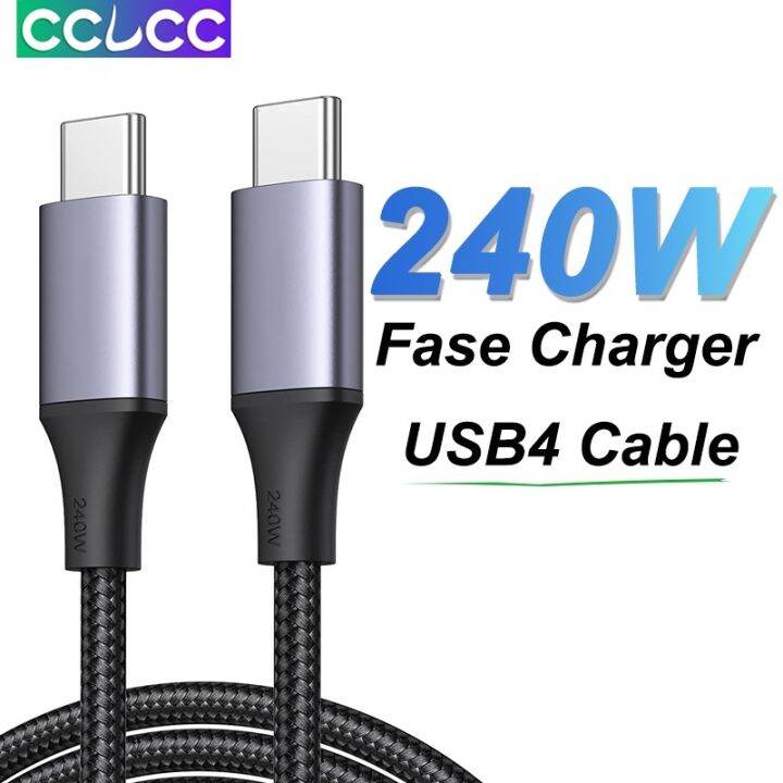 CCLCC USB4 240W PD3.1 USB C to USB C Cable, Thunderbolt 8K 60Hz 4 Fast Charging Cord Type C
