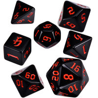 สีทึบ Polyhedral ชุดลูกเต๋า RPG 7 ชิ้น D4 D6 D8 D10 D% D12 D20 สำหรับเกมเล่นตามบทบาทบนโต๊ะ DND-Aluere