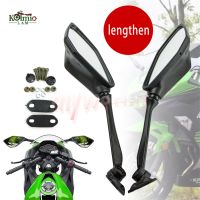 ☃กระจกด้านข้างมองหลังแบบยาวเหมาะสำหรับคาวาซากินินจา300 250 400 650 ER-6F ZX6R ZX636 ZX-6R ER6F EX300 EX650 EX400 EX250