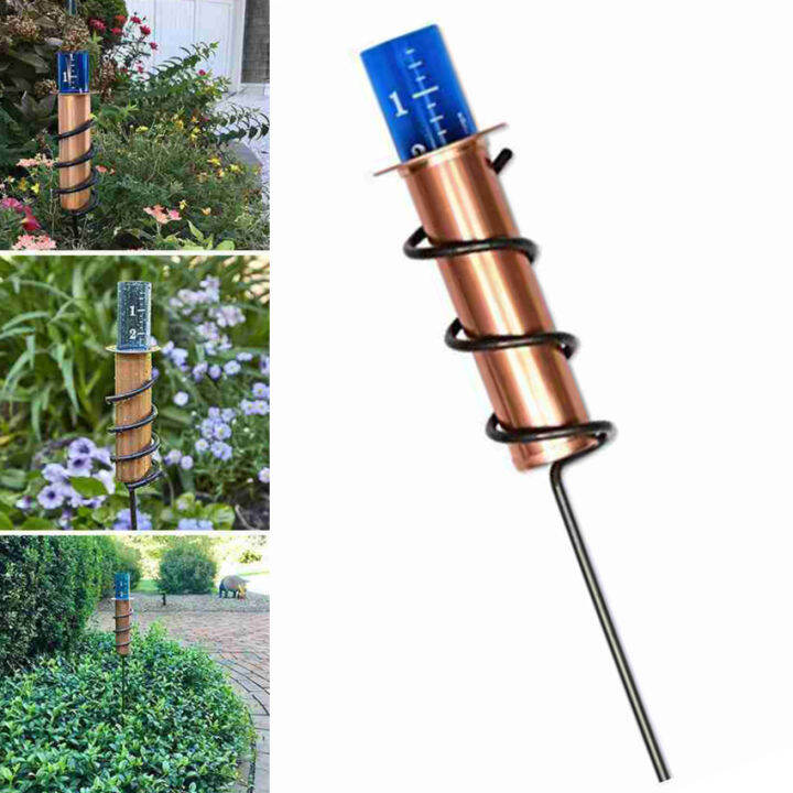 Copper Rain Gauge with Stake Accurate Floating Rain Gauge for Outdoors