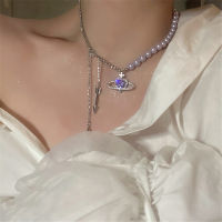 Elegant Pearl Necklace Crystal Womens Neck Chain Colorful Necklace Womens Necklace Heart Space Necklace