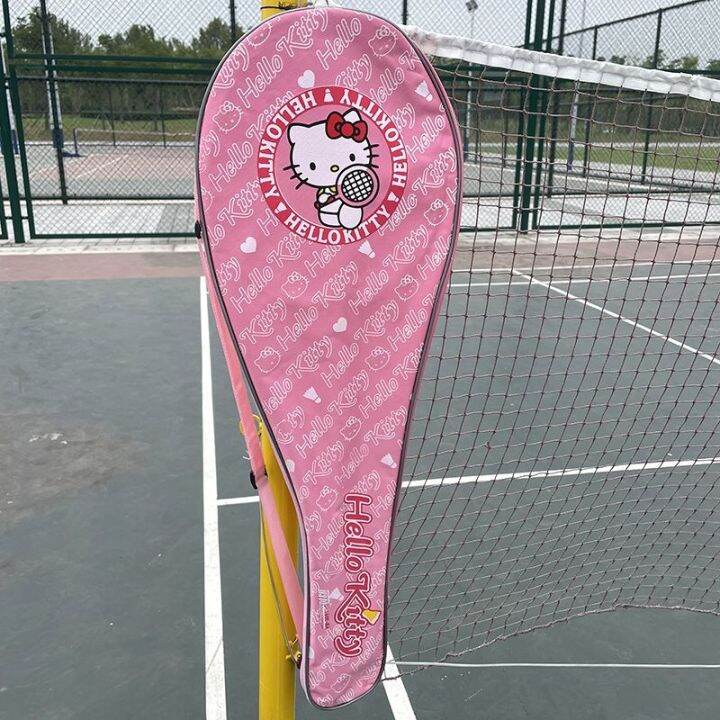 authentic-hello-kitty-hellokitty-badminton-racket-pink-cute-girls-to-taps-durable-training-feather