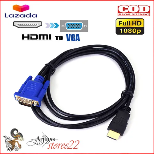 licht waar dan ook gebrek HDMI Kabel HDMI To VGA 1080P HD dengan Audio Kabel Adaptor HDMI untuk Kabel  VGA Kabel Optik untuk PC Latop TV original | Lazada Indonesia