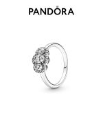 Pandoraˉ 925 silver three stone retro ring 190049C01 couple temperament womens ring แพนดอร่า 925 เงินสามหินย้อนยุคแหวนคู่อารมณ์แหวนผู้หญิง