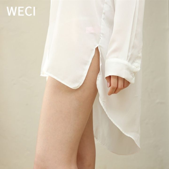 พร้อมส่ง-weci-เสื้อเบลาส์-แขนยาว-ผ้าชีฟอง-คอเต่า-เปิดไหล่-สีขาว-และสีดํา-สําหรับผู้หญิง-5201712
