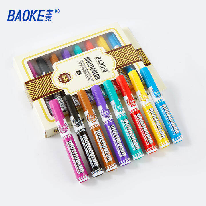 baoke-refillable-color-whiteboard-marker-office-school-home-classroom-supplies-childrens-drawing-pen-erasable-markers