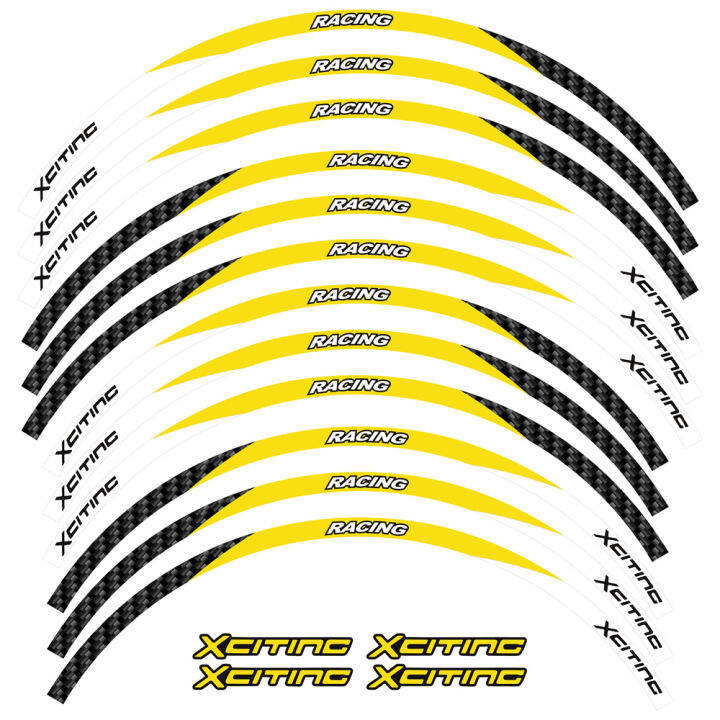 แถบสะท้อนแสงติดสติกเกอร์ประดับล้อสำหรับรถจักรยานยนต์สติกเกอร์แต่งล้อมอเตอร์ไซค์-s400-x-citing-อุปกรณ์เทป15-14-นิ้วสำหรับ-kymco-xciting-500-300-400