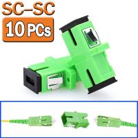 อะแดปเตอร์ หัวต่อตรง ชนิด SC-SC ( สีเขียว ) จำนวน 10 หัว (10PCs Fiber Optic Connector Adapter SC / UPC SM Flange Singlemode Simplex SC-SC Coupler Green )