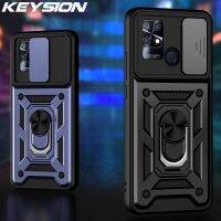 KEYSION เคสสำหรับ Xiaomi เกราะกันกระแทก C40 POCO,M5s ป้องกันการดึงกล้องขาตั้งโทรศัพท์ฝาหลังโทรศัพท์ Redmi 10 Power