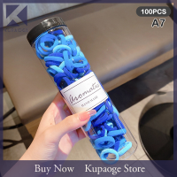 Kupaoge กล่องของขวัญสำหรับเด็ก,กล่องใส่ผมแบบเชือกมัดที่แขวนผ้าเช็ดตัวเครื่องประดับผมยางรัดห่วงผมยืดหยุ่นสูง100ชิ้น