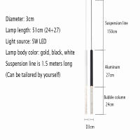 Aluminum Long Tube Cylindrical Bubble Acrylic Lamp DIY Shape Restaurant Bar Counter Coffee Shop Office Front Desk Chandelier