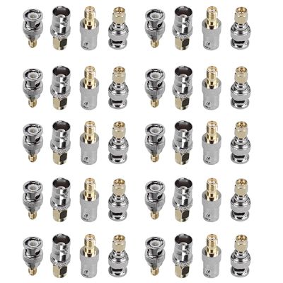 SMA to BNC Kits RF Coaxial Adapter Male Female Coax Connector 40 Pieces