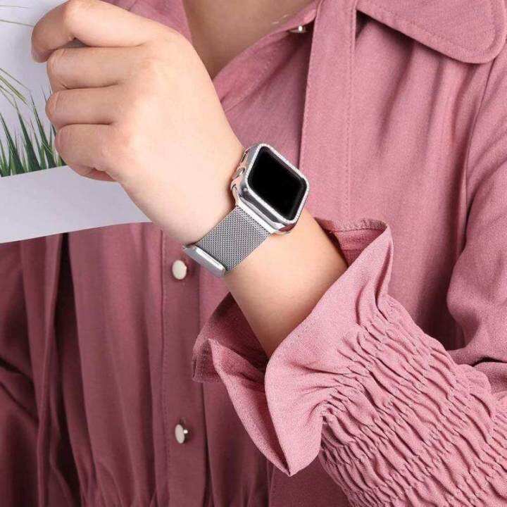 เคส-สายสำหรับapple-watch-5-4-3-38-42-44มม-เคส-สายสแตนเลสสายmilanese-loopสำหรับapple-watch-5-4-3-38-42-44มม