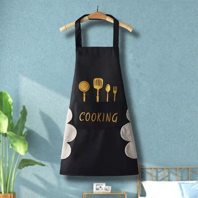 Apron Waterproof Oilproof Can Wipe Hands Kitchen Work Clothes Home Cooking Cleaning Men and Women Universal Sleeveless Apron Aprons