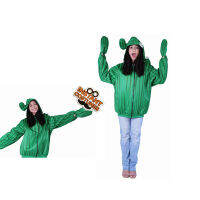 ผู้ชายตลกกระบองเพชรเสื้อคลุมด้วยผ้าเครื่องแต่งกายคอสเพลย์3D พิมพ์สตรีทแคชชวลหญิงแฟชั่นสีเขียวด้านบนเสื้อสวมหัวครบชุด