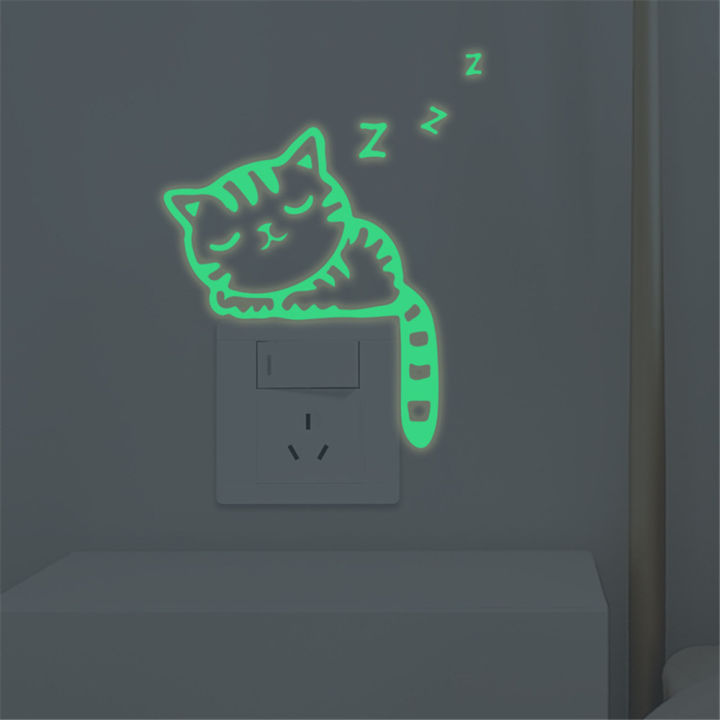 pvc-stickers-cat-sleeping-switch-stickers-waterproof-wall-stickers-home-decoration-wall-stickers