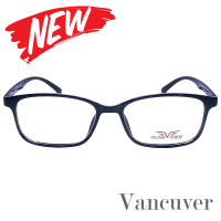 Fashion กรอบแว่นตา สำหรับตัดเลนส์ แว่นสายตา แว่นตา รุ่น Vancuver 3212 C-1 สีดำ ทรงเหลี่ยม ขาข้อต่อ วัสดุพลาสติกพีซีเกรดเอ เบา เหนียว ไม่แตกหัก