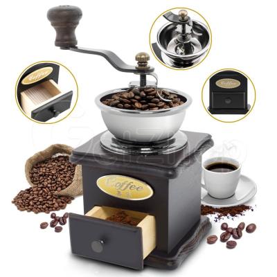 CFA เครื่องบดกาแฟ  ฟรีจัดส่ง ️GetZhop   บดเมล็ดกาแฟ แบบมือหมุน สแตนเลส รุ่นไฮโซ แบบที่ 2 (Black) เครื่องบดเมล็ดกาแฟ
