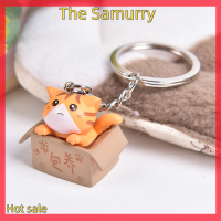 Samurry ✨Hot Sale✨ Car [PDBH แฟชั่น Store] การ์ตูนแมวโซ่พวงกุญแจจี้ประดับสำหรับกระเป๋าพวงกุญแจของขวัญ