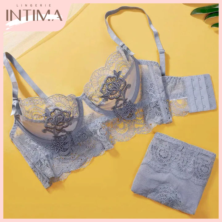 Sexy ultra-thin transparent lace lingerie underwire underwear thin