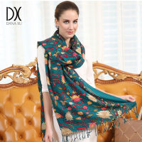 DANA XU New 100 Wool Bufanda Mujer Head Scarves Women Elegant Pashmina Warm Shawl Bandana Scarf Hijab Foulard Femme Poncho