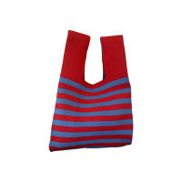 Woolen Striped Retro Lazy Walking Vest Handbag Shoulder Bag Wrist Bag