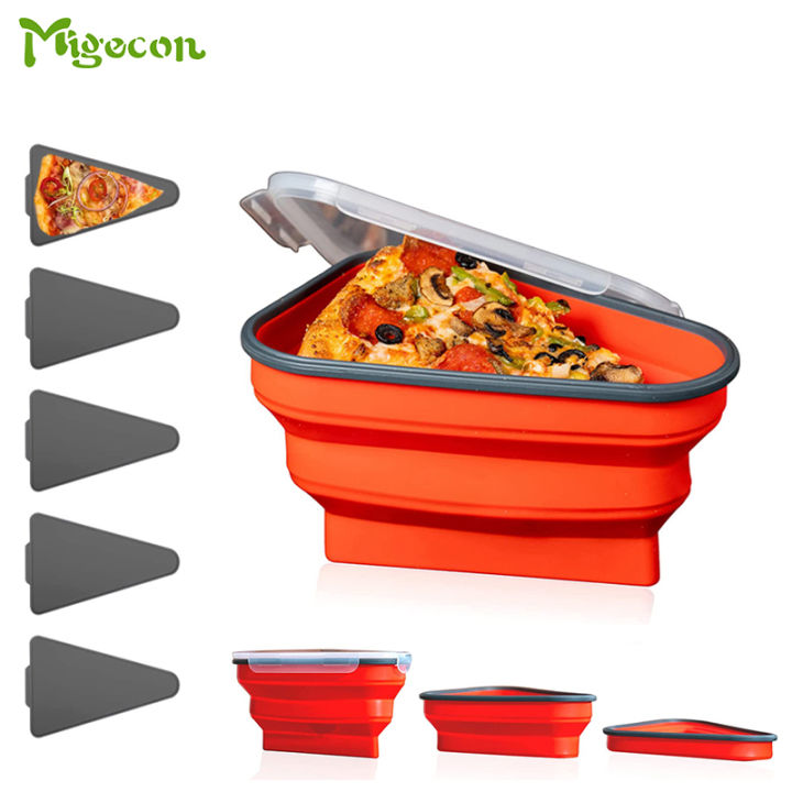 The Perfect Pizza Pack™ - Reusable Pizza Storage Container with 5  Microwavable Serving Trays - BPA-Free Adjustable Pizza Slice Container to  Organize 