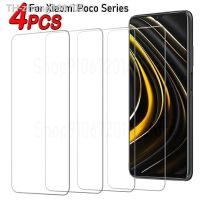 4pcs For Xiaomi Poco X3 NFC C40 M3 Pro F4 F3 GT M5S Glass Screen Protector For Xiaomi Pocophone F1 Poco M4 X5 X4 F5 Pro 5G Glass