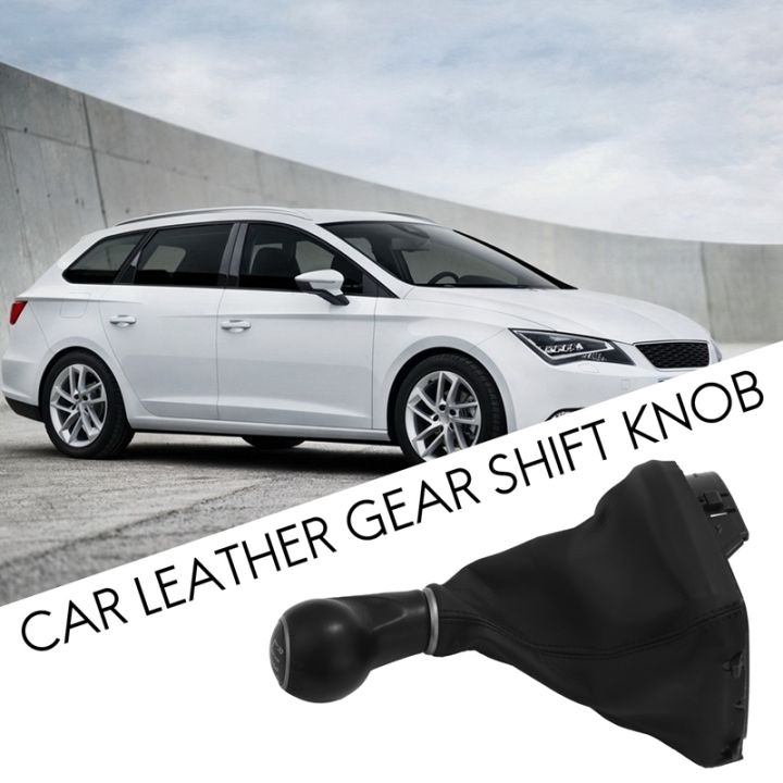 car-leather-gear-shift-knob-frame-gear-lever-dust-boot-cover-for-seat-leon-ii-toledo-iii-altea-xl