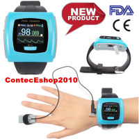 CONTEC CMS50F Wrist Pulse Oximeter 24Hour Finger Tip Spo2 Overnight PR Monitor, PC SW, Alarm, Clock