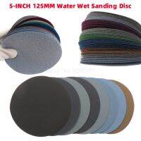 2Pcs 5-INCH 125MM Water Wet Sanding Discs Hook Loop Sandpaper Round Disk Sand Sheet Flocking Disc Polished Ground Fine