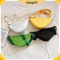 CHONGXI ไนลอนทำจากไนลอน กระเป๋าสะพายไหล่แบบสั้น จุได้มาก สีทึบทึบ กระเป๋าถือแบบถือ พักผ่อนยามว่าง สามเหลี่ยมแอลอีดี กระเป๋าแมสเซนเจอร์ ผู้หญิงผู้ชาย