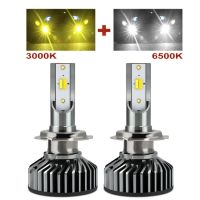 2Pcs Dual Color Car Lights CSP 16000LM Canbus H4 H7 H11 Fog Lamp Car Headlight Bulbs H1 H8 H9 9005 9006 HB4 Turbo 24V 12V 6000K Bulbs  LEDs  HIDs