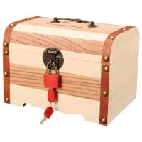 K5Jewelry Wooden Treasure Piggy Bank Can Be Locked Storage Box Handmade Coin Storage Box