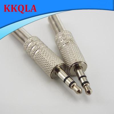 QKKQLA Metal 3.5mm 2 Ring 3 Poles Stereo Jack Plug 3.5mm Female audio connector Cable Solder Adapter Terminal with Spring